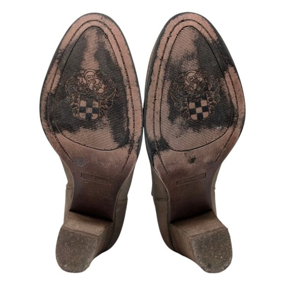 Vince Camuto Feina Booties Khaki Verona Suede Leather 3.5" Heel Size 8.5 M - Picture 8 of 12